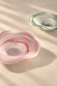Soft Current Blush Glass Serving Bowl