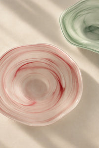 Soft Current Blush Glass Serving Bowl