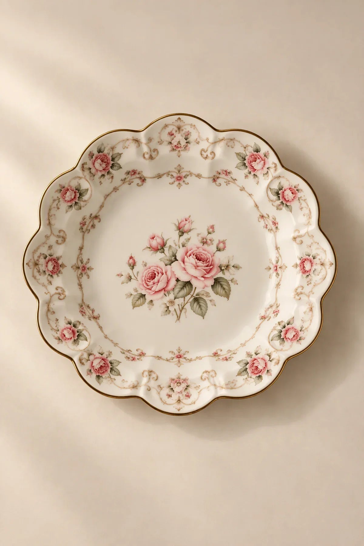 Soft Current Blush Glass Serving Bowl