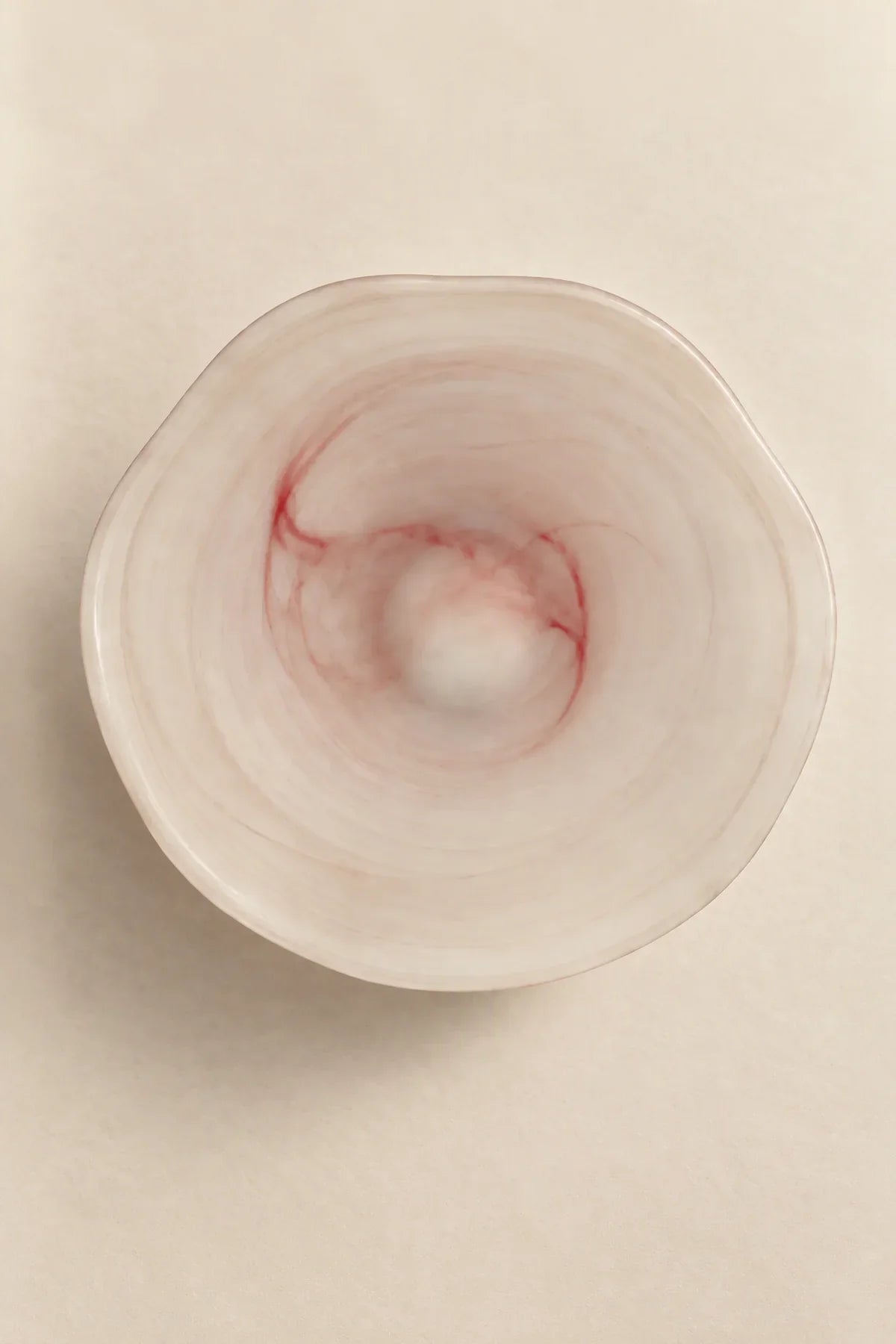 Soft Current Blush Glass Serving Bowl