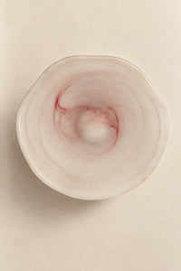 Soft Current Blush Glass Serving Bowl