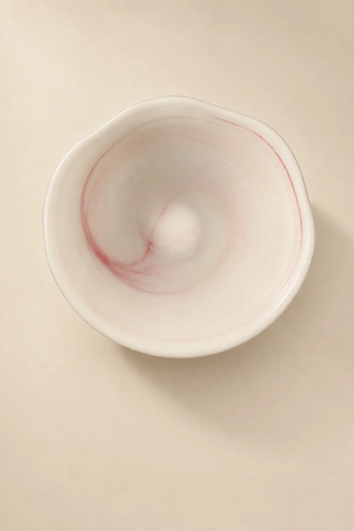 Soft Current Blush Glass Serving Bowl