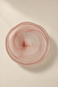 Soft Current Blush Glass Serving Bowl