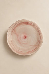 Soft Current Blush Glass Serving Bowl