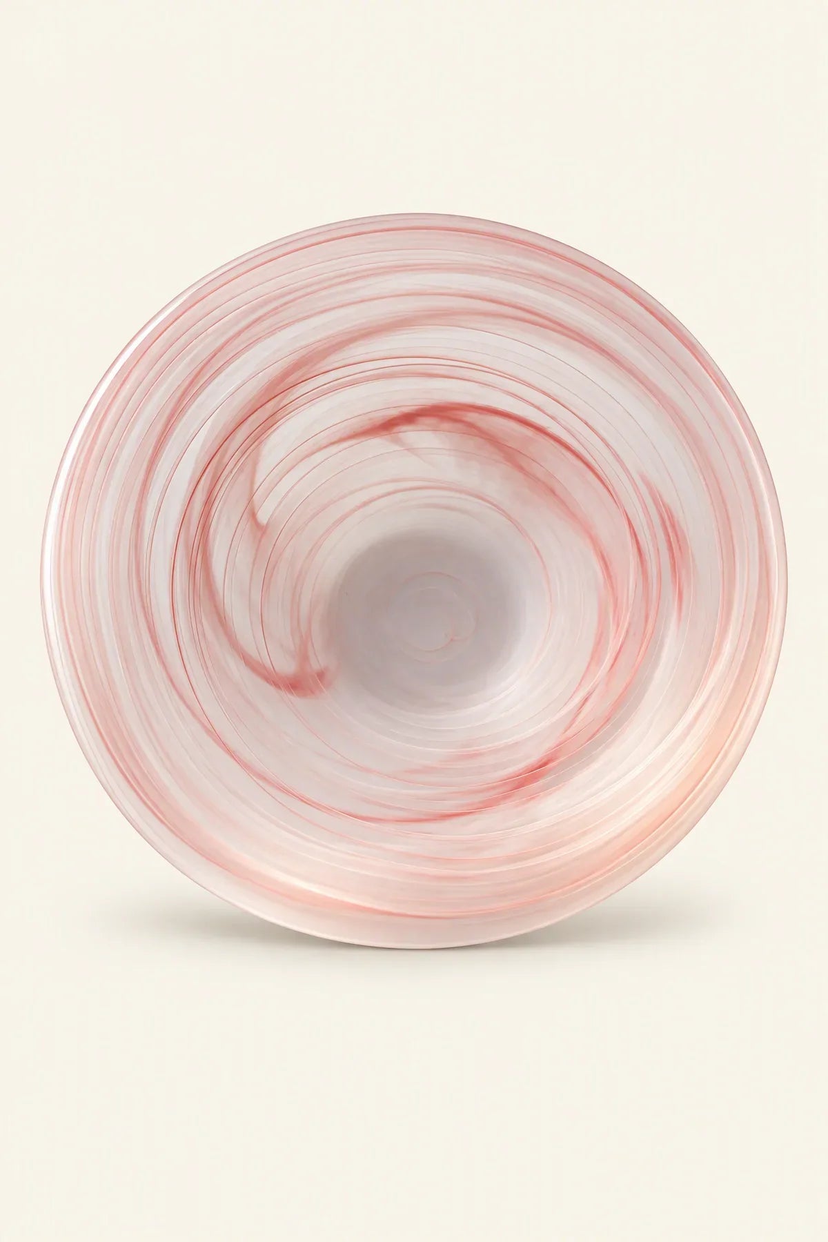 Soft Current Blush Glass Serving Bowl