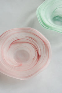 Soft Current Blush Glass Serving Bowl