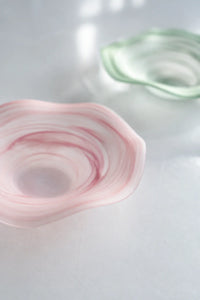 Soft Current Blush Glass Serving Bowl