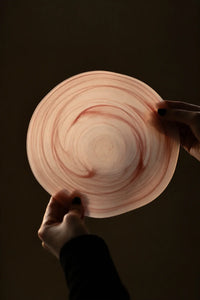 Soft Current Blush Glass Serving Bowl