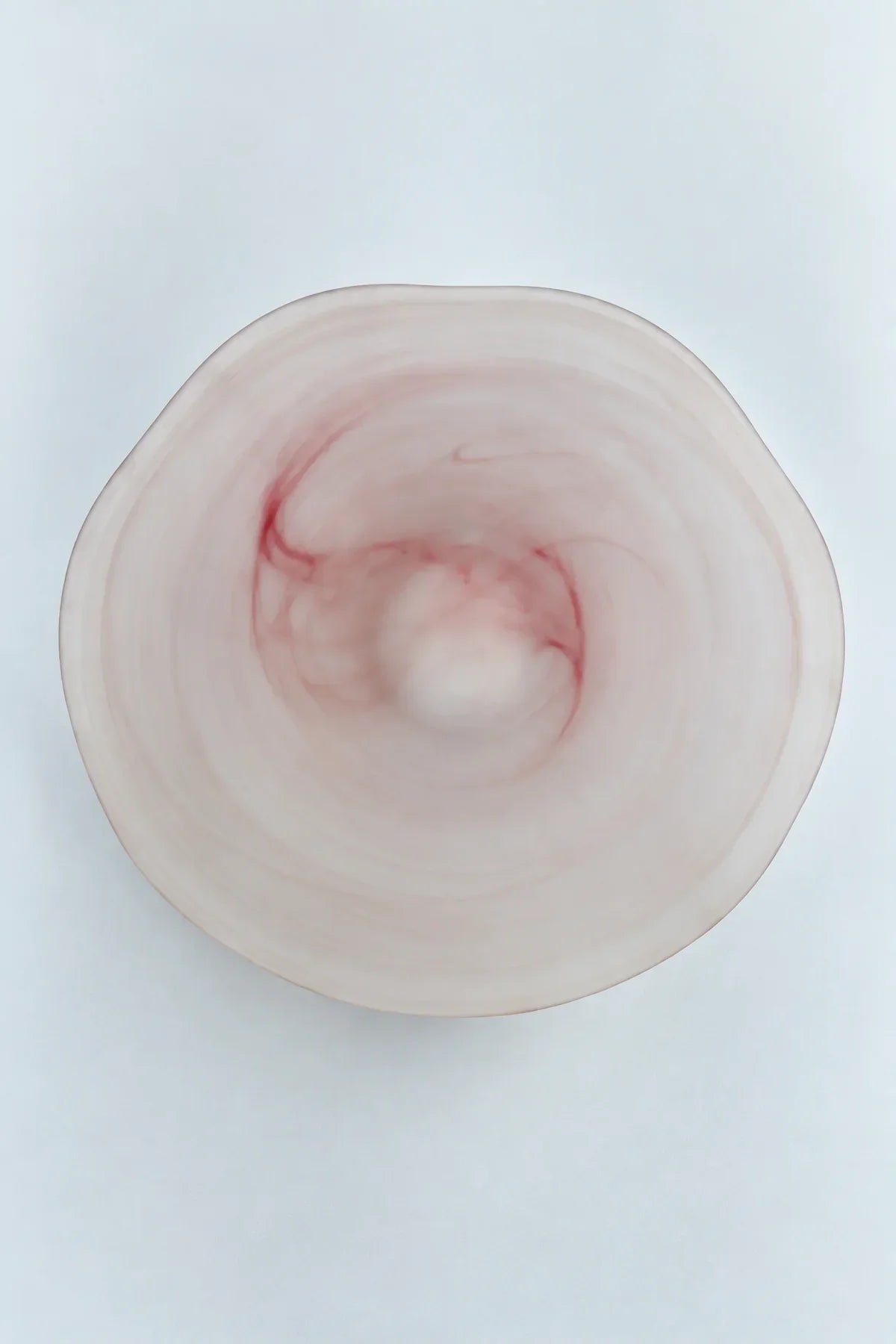 Soft Current Blush Glass Serving Bowl
