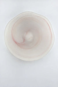 Soft Current Blush Glass Serving Bowl