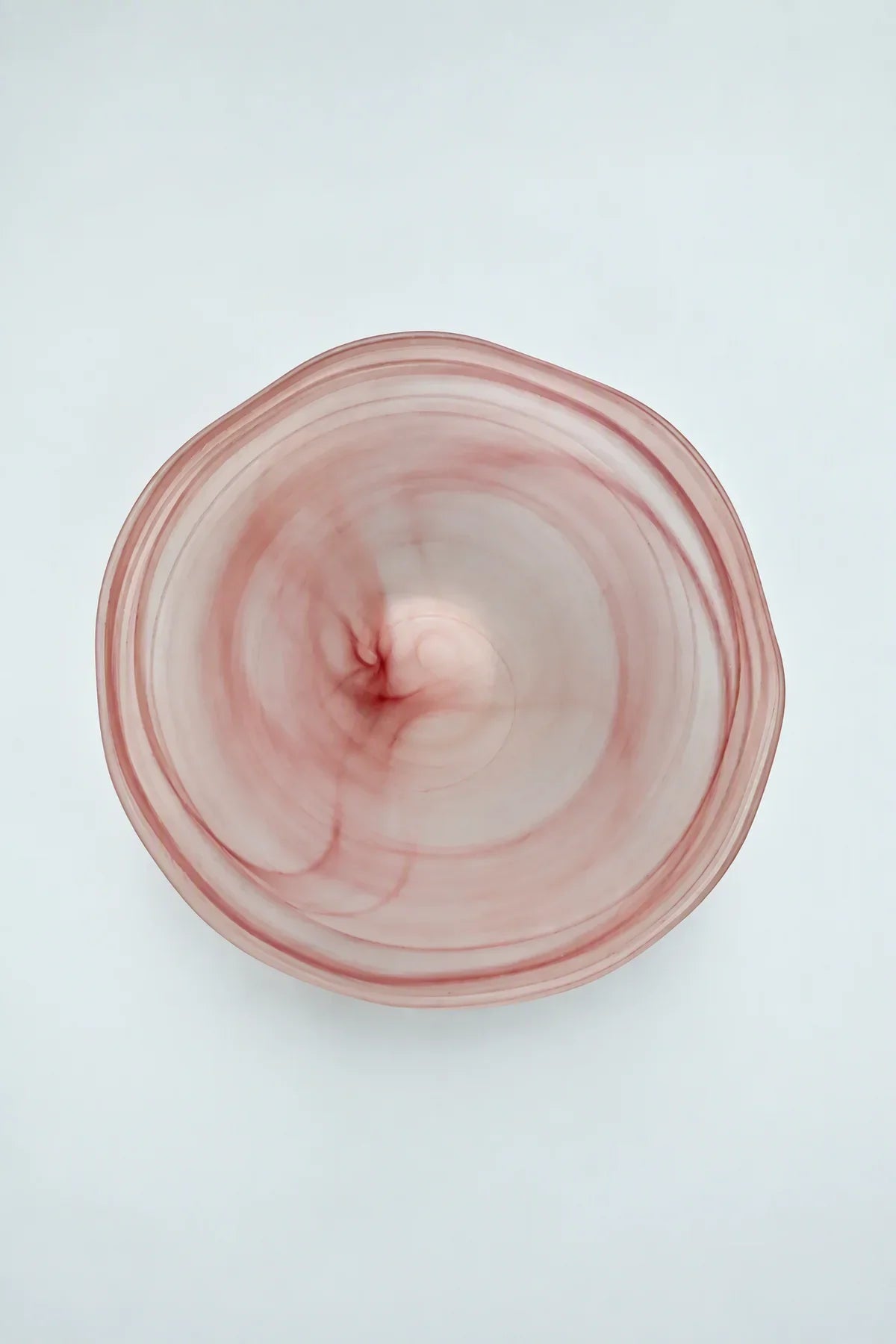 Soft Current Blush Glass Serving Bowl