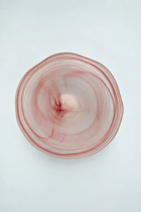 Soft Current Blush Glass Serving Bowl