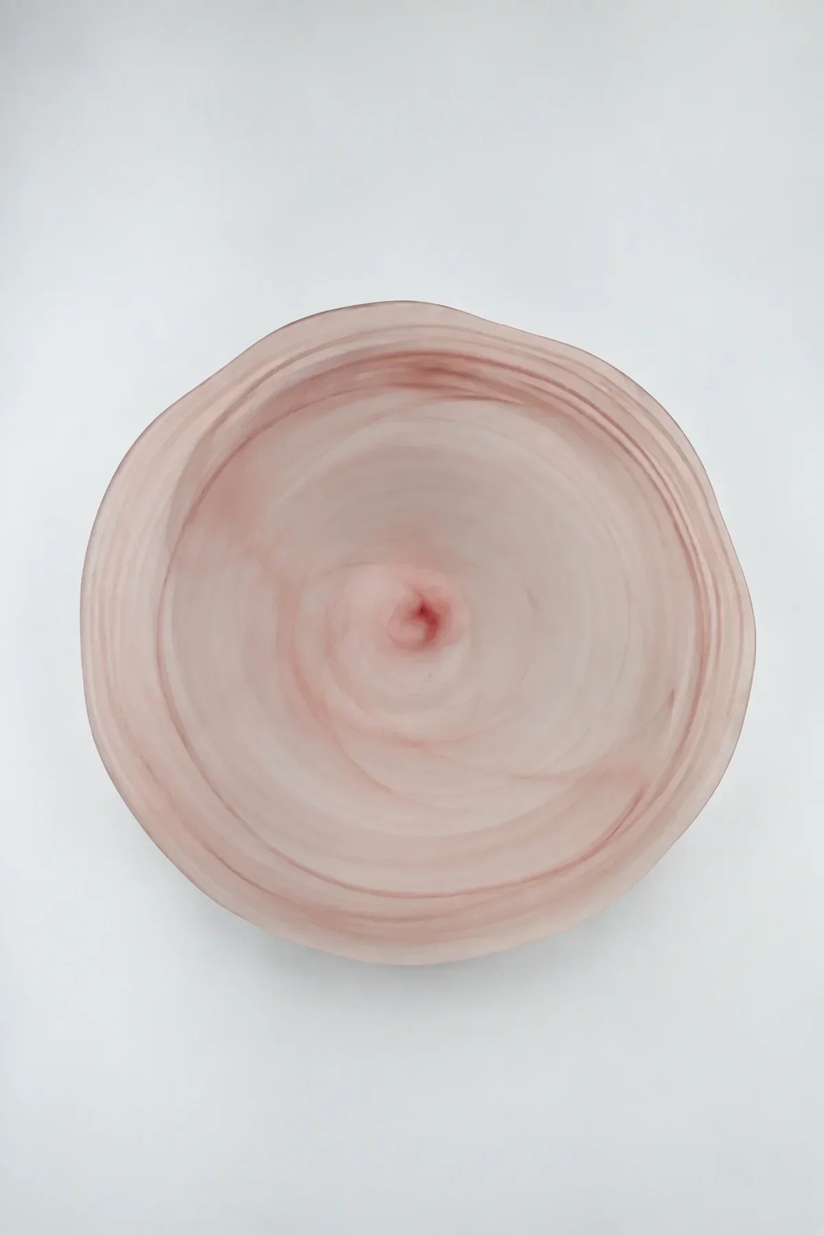 Soft Current Blush Glass Serving Bowl
