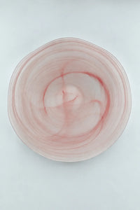 Soft Current Blush Glass Serving Bowl