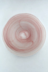 Soft Current Blush Glass Serving Bowl