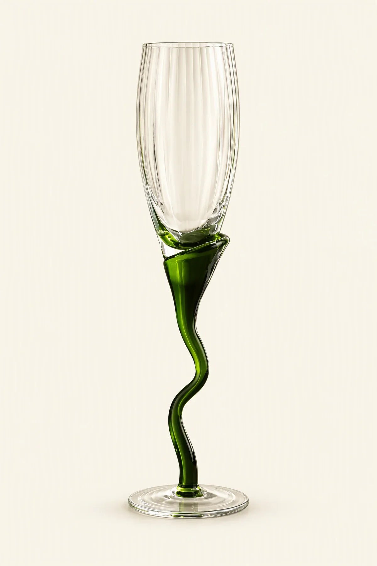 Tendril Hour Moss Green Glass Wine Glass