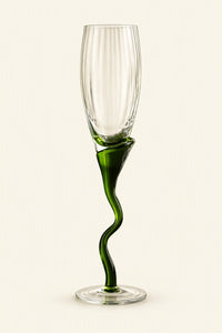Tendril Hour Moss Green Glass Wine Glass