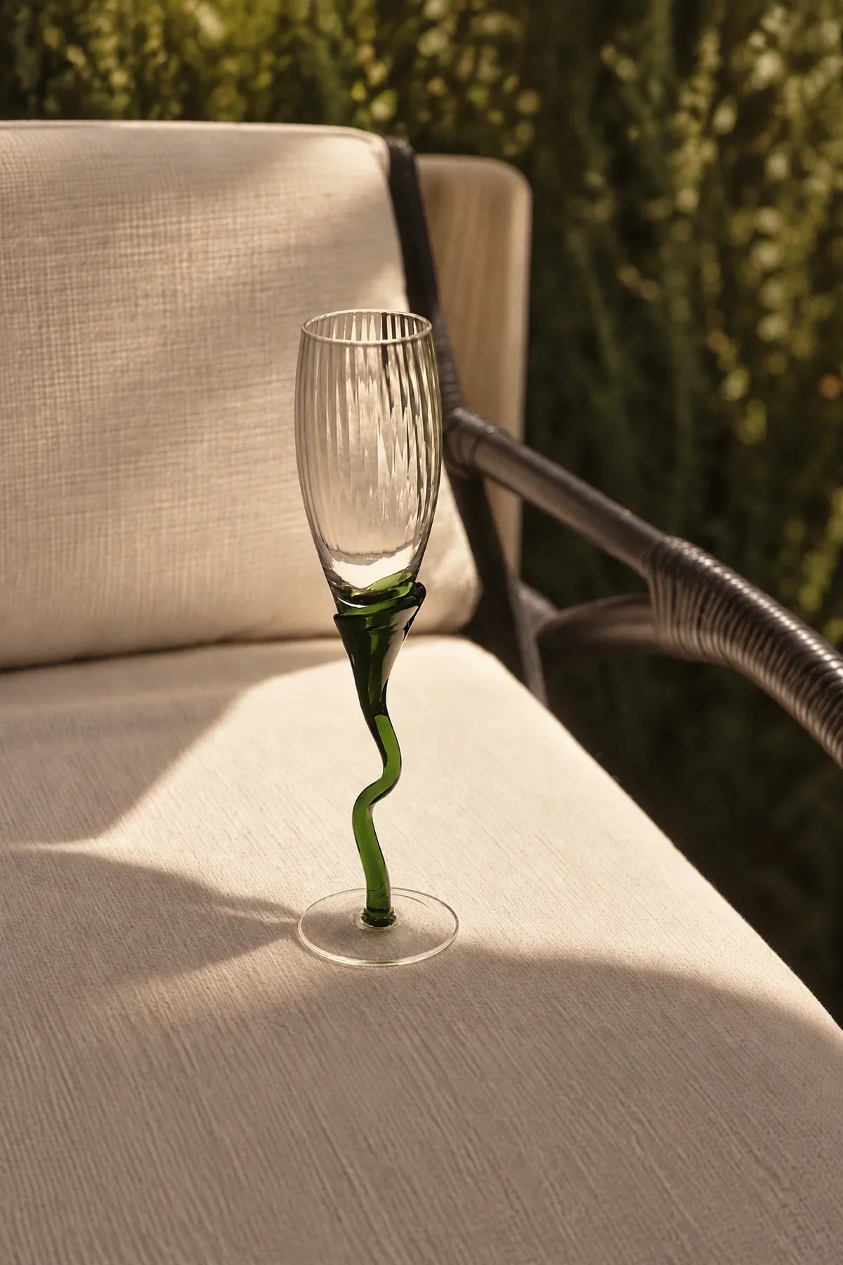 Tendril Hour Moss Green Glass Wine Glass