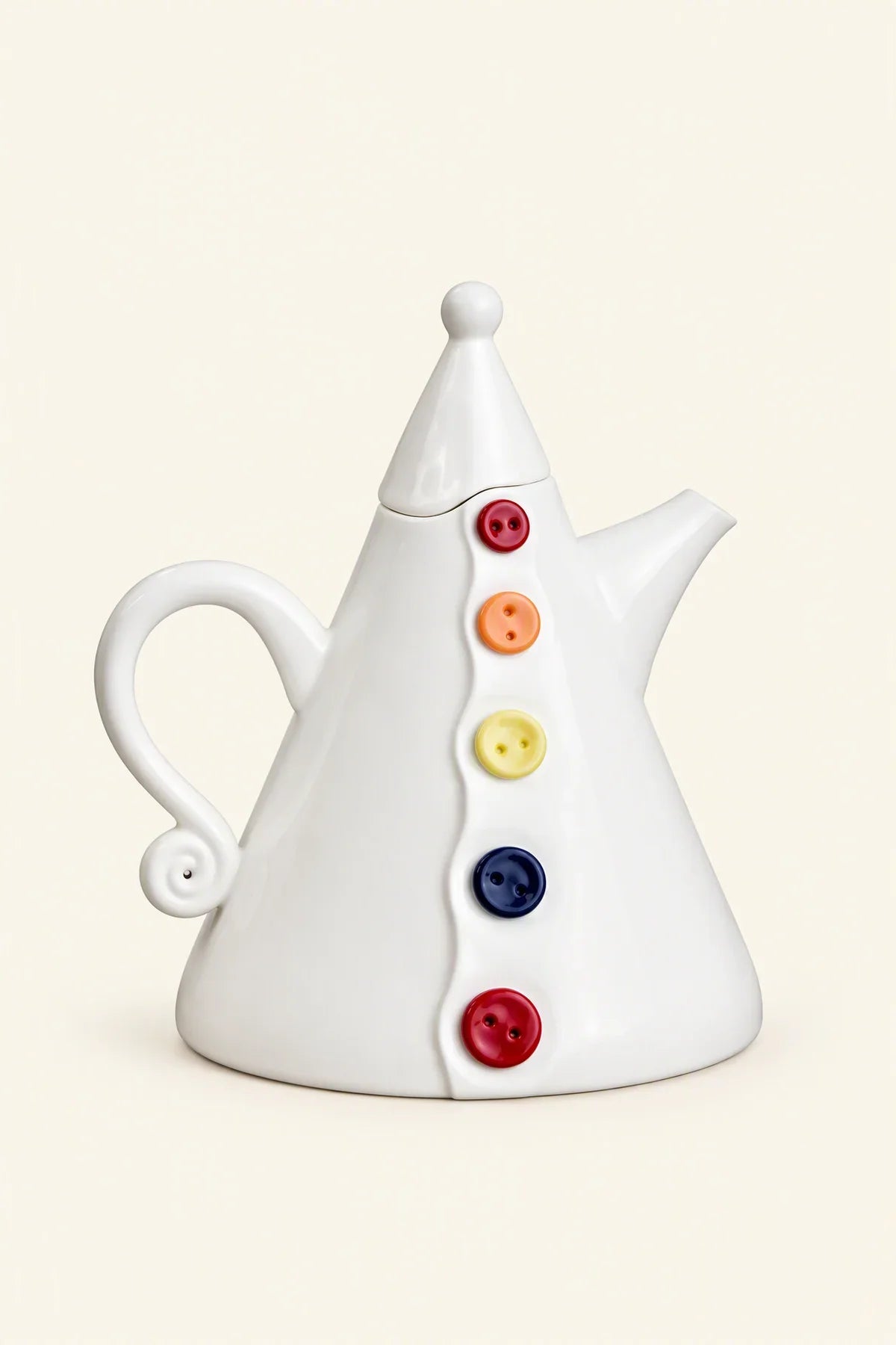 Little Theater White Ceramic Teapot