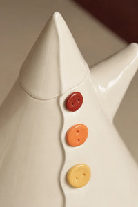 Little Theater White Ceramic Teapot