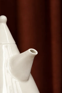 Little Theater White Ceramic Teapot