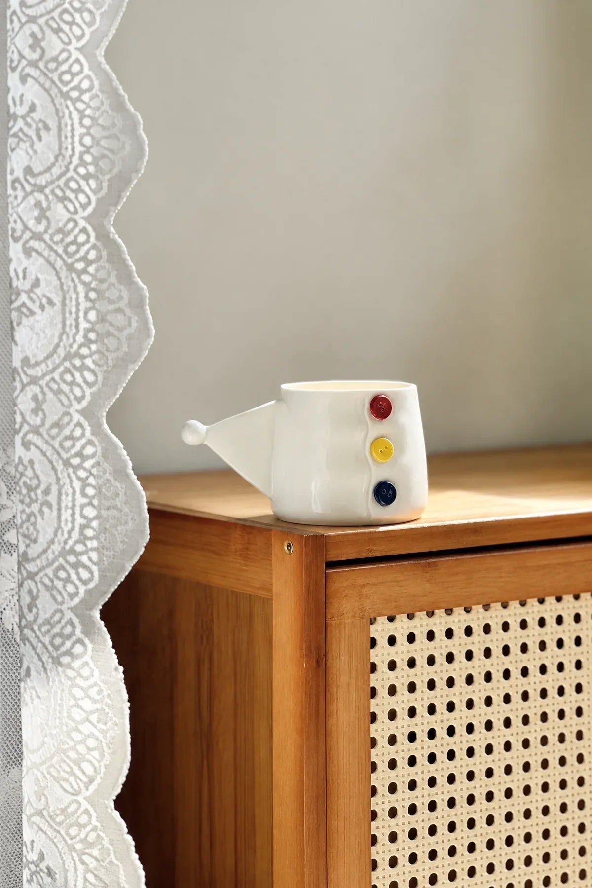 Little Theater White Ceramic Teapot