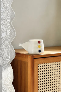 Little Theater White Ceramic Teapot