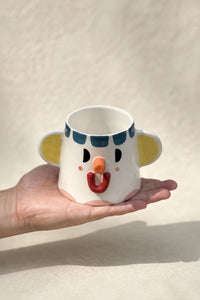 Big Top Blue Striped Ceramic Cup