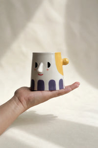 Big Top Blue Striped Ceramic Cup