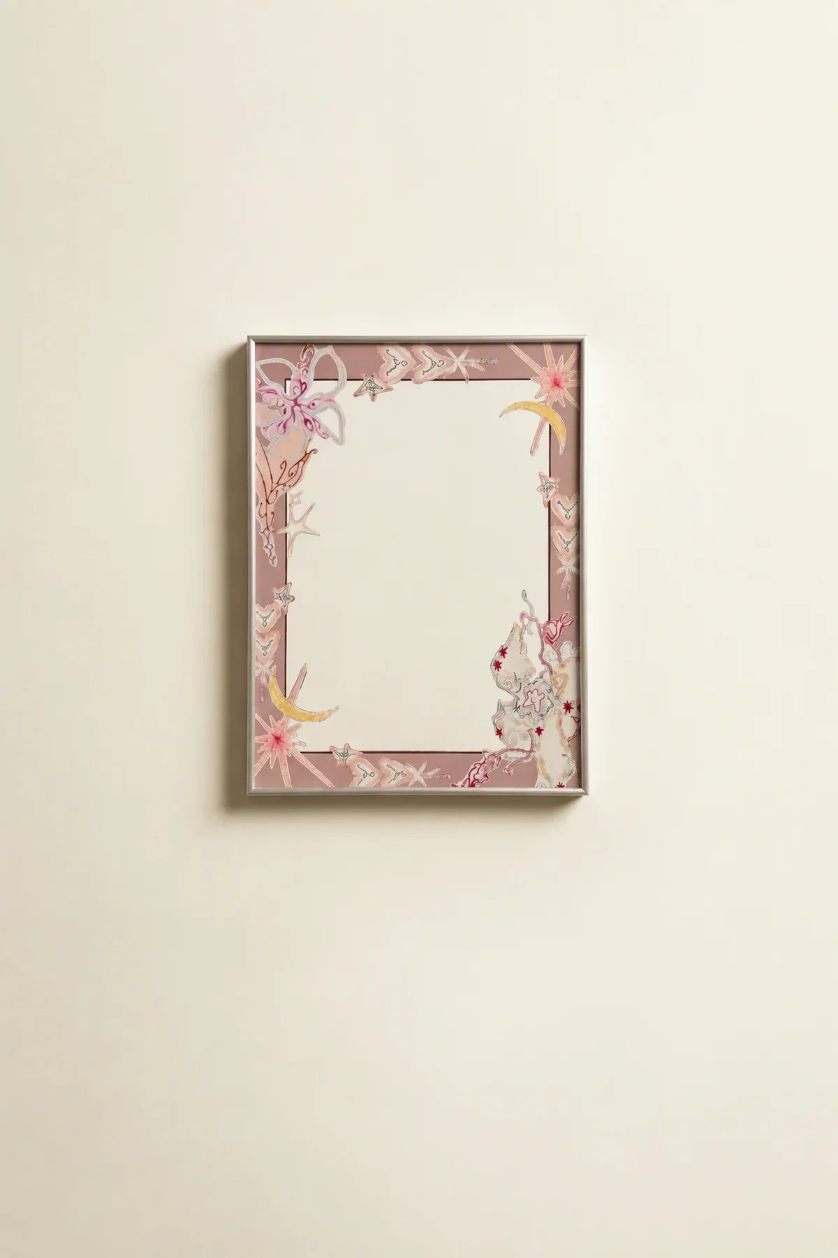 Stargazer Pink Metal-Trim Decorative Mirror