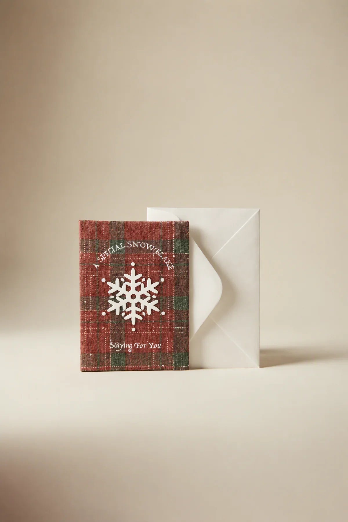 Winter Hearth Red-Green Fabric Greeting Card
