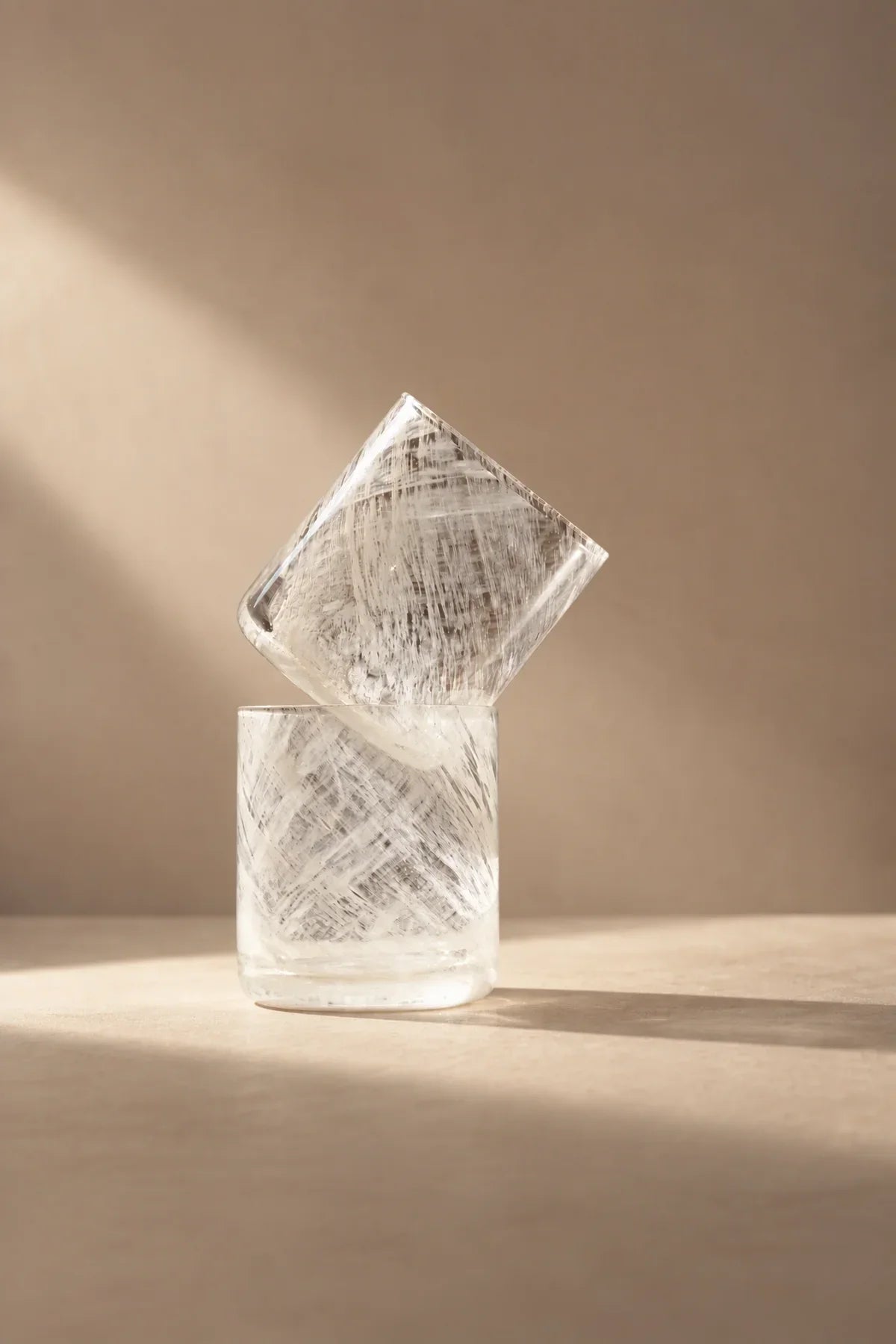 Snowfall Hour White Glass Tumbler