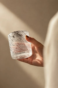 Snowfall Hour White Glass Tumbler