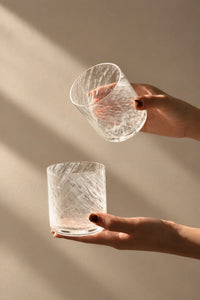 Snowfall Hour White Glass Tumbler