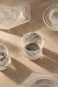 Snowfall Hour White Glass Tumbler
