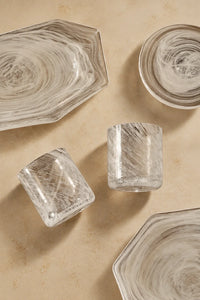 Snowfall Hour White Glass Tumbler