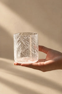 Snowfall Hour White Glass Tumbler