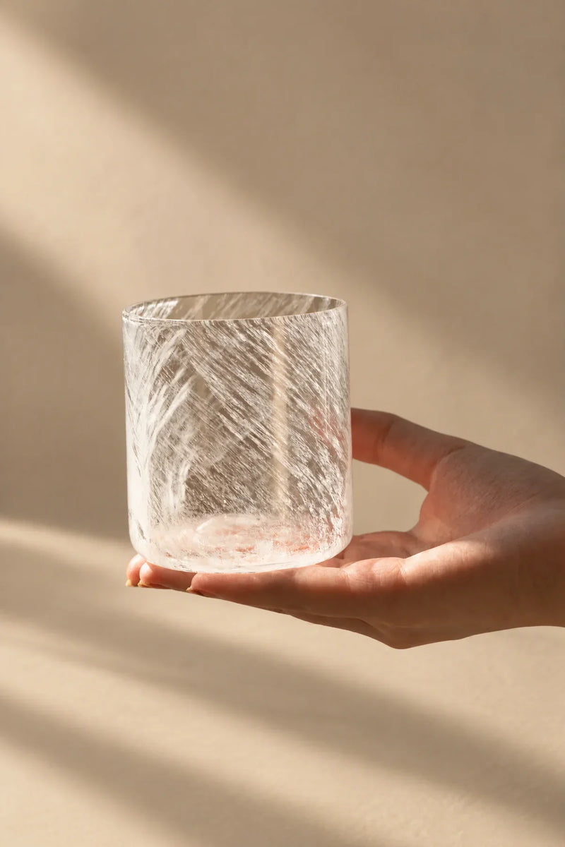 Snowfall Hour White Glass Tumbler