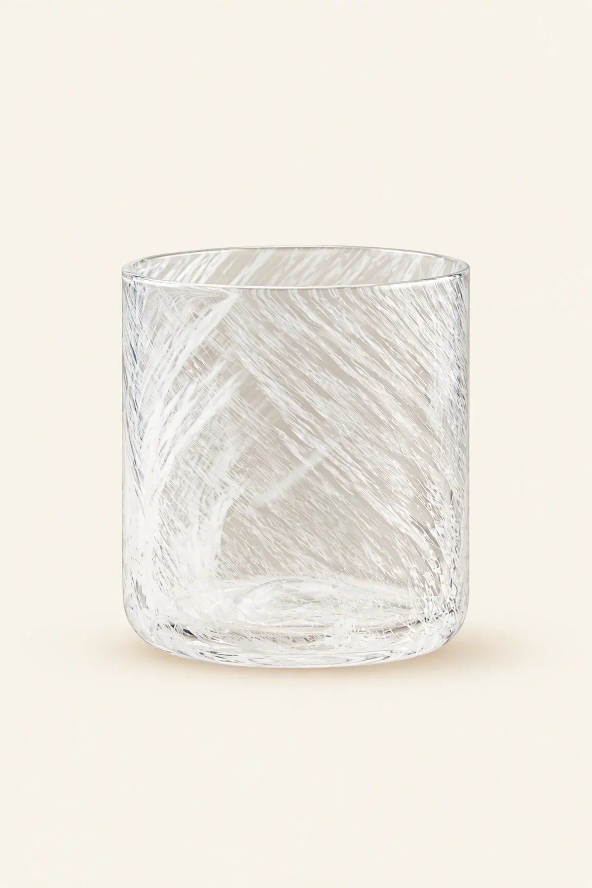 Snowfall Hour White Glass Tumbler