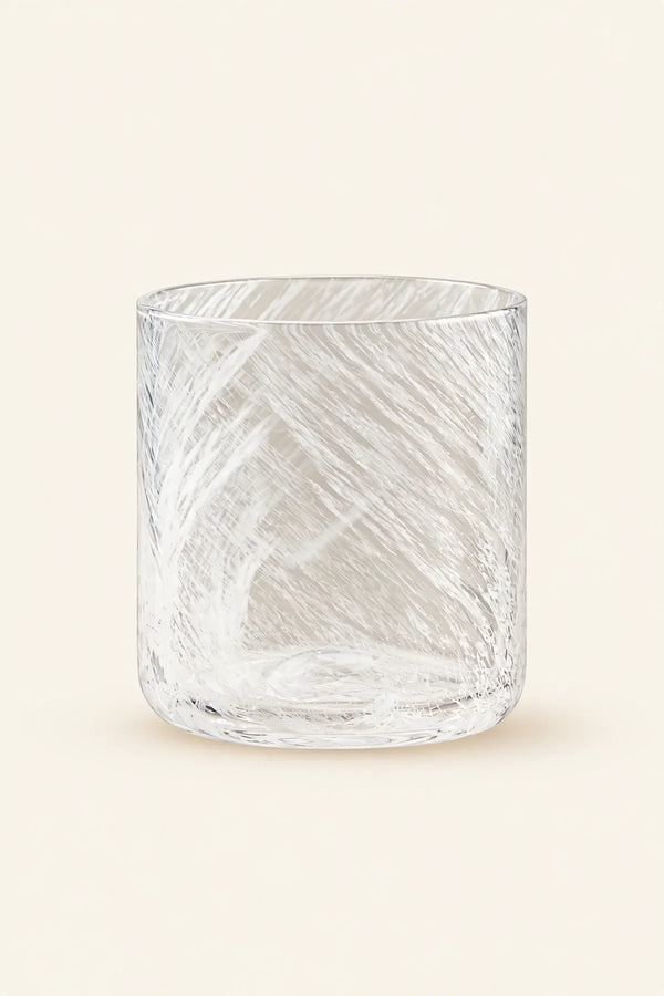 Snowfall Hour White Glass Tumbler