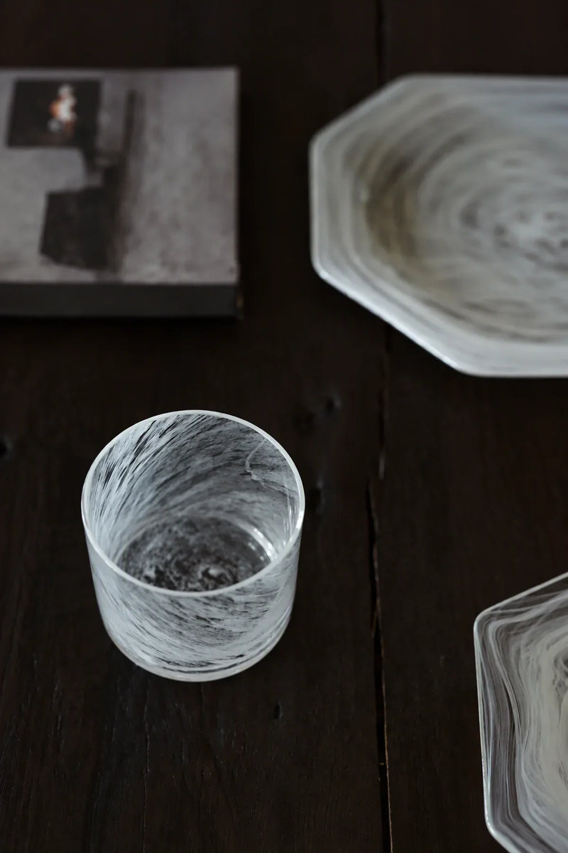 Snowfall Hour White Glass Tumbler