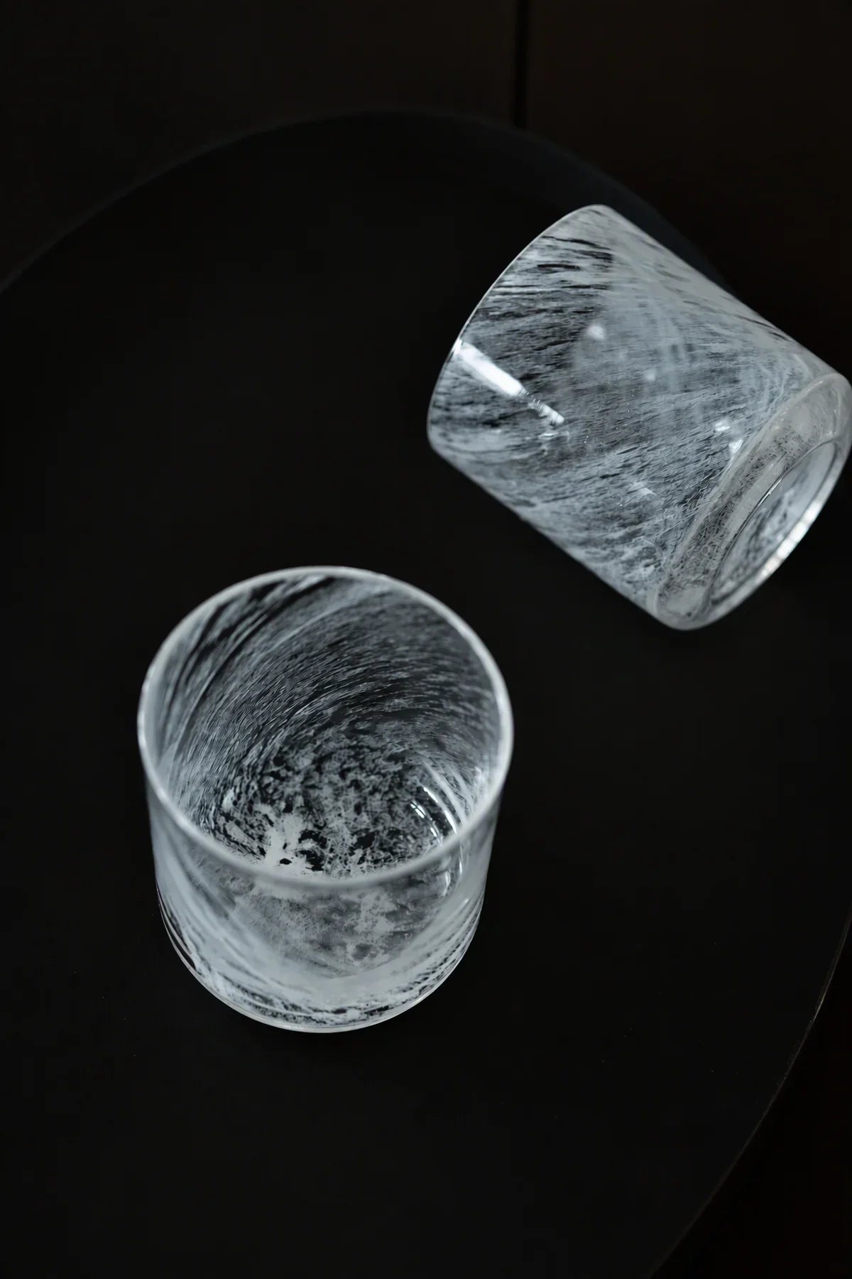 Snowfall Hour White Glass Tumbler