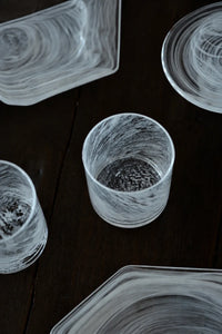 Snowfall Hour White Glass Tumbler