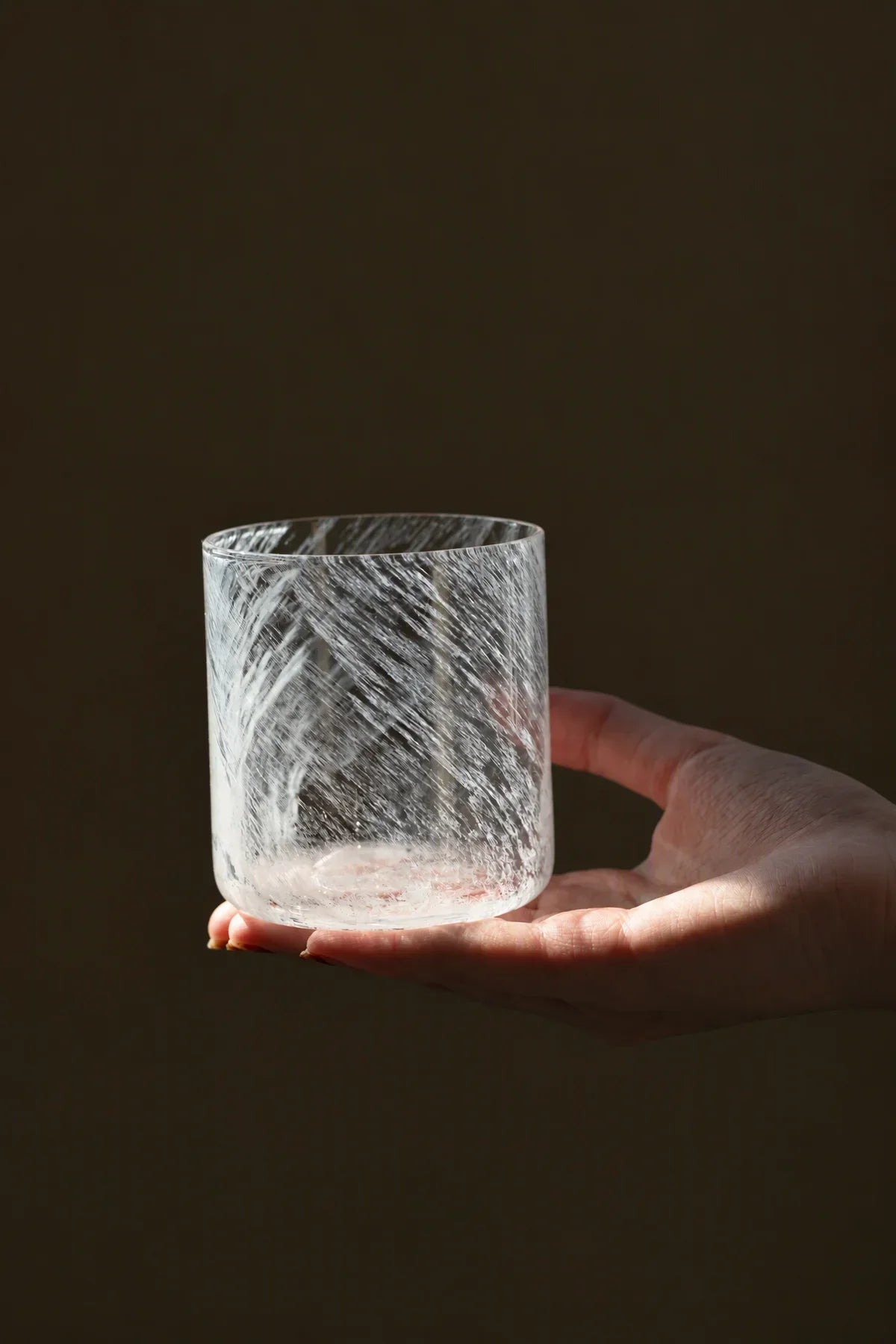 Snowfall Hour White Glass Tumbler