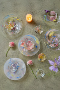 Petal Drift Clear Glass Drinkware Set