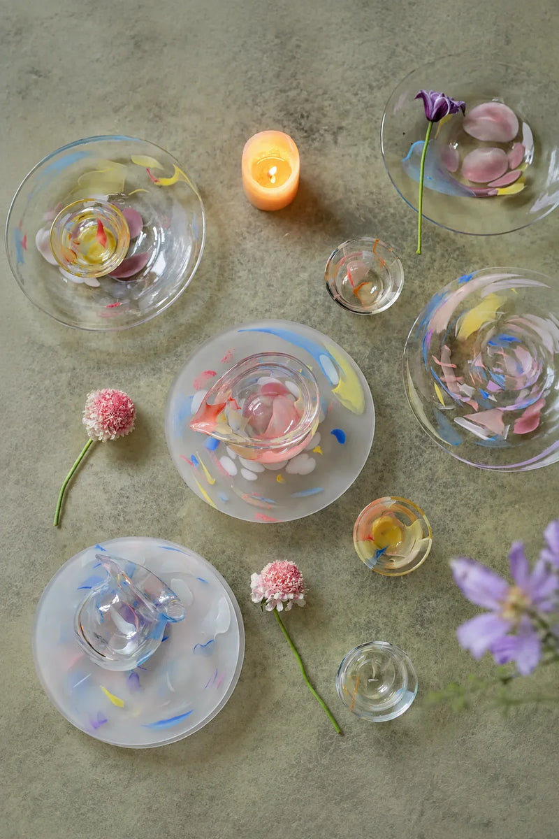 Petal Drift Clear Glass Drinkware Set
