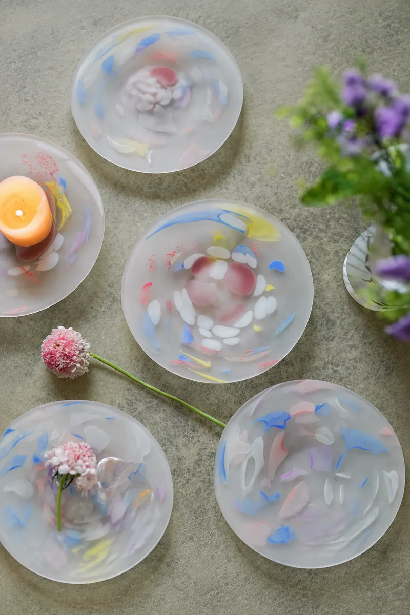 Petal Drift Clear Glass Drinkware Set