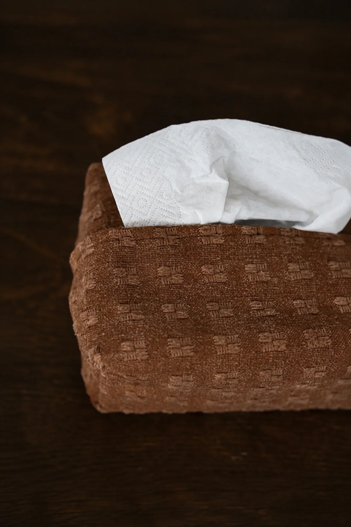 Rustic Envelope Brown Fabric Tissue Box Cover
