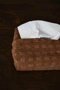 Rustic Envelope Brown Fabric Tissue Box Cover