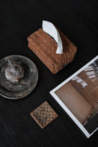 Rustic Envelope Brown Fabric Tissue Box Cover